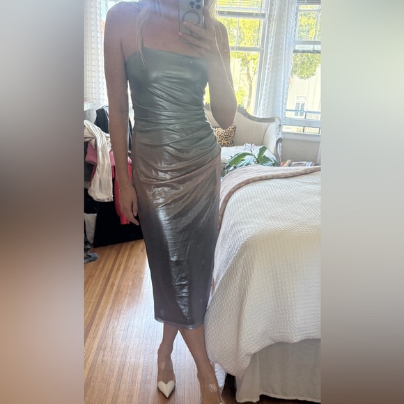 Fleur Du Mal Iridescent Bodycon Midi Dress - Picture 6 of 7